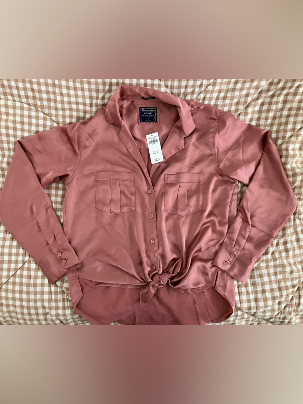 Abercrombie and Fitch Rose Satin boyfriend Blouse small